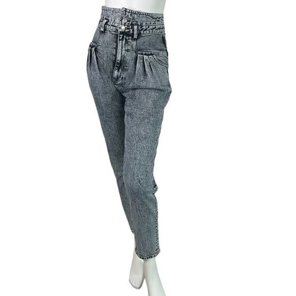 Marissa Webb WHITNEY Gray Stone Washed Corset Style High Rise Pleated Jeans 25 - Picture 3 of 11